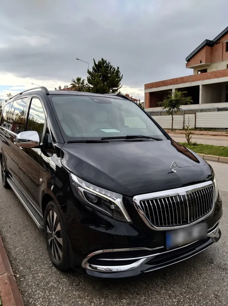 Riviera Black Mercedes Maybach VIP transfer vehicle in Antalya, Türkiye